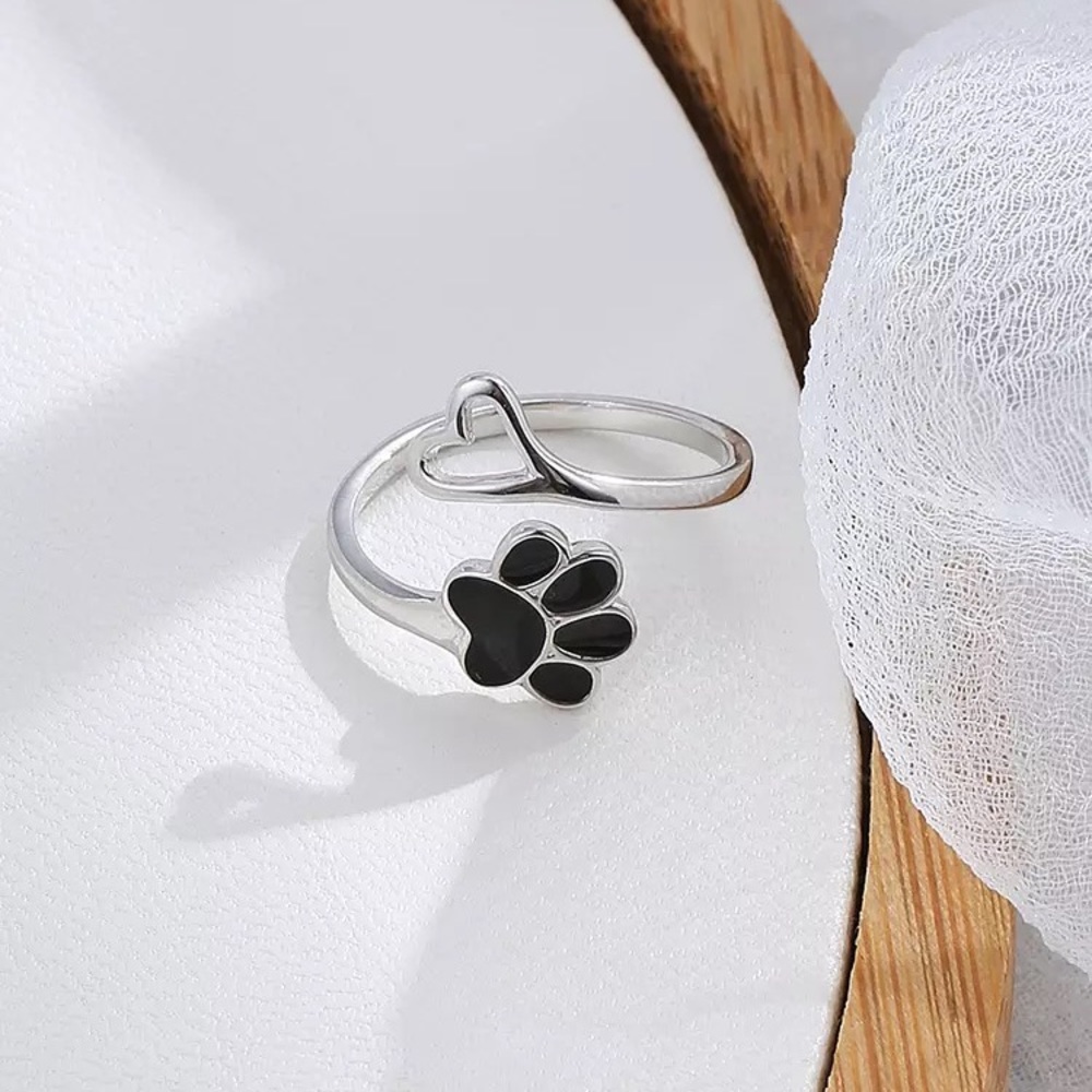 Genuine 925 Sterling Sliver Paw 🐾 Print Ring - Picture 5 of 6